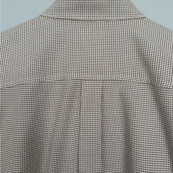 Men's L.L. BEAN Beige Houndstooth patterned Shirt - Picture 4 of 5